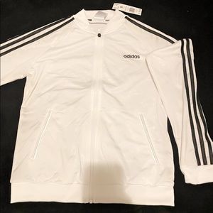 White Adidas full zip long sleeve
